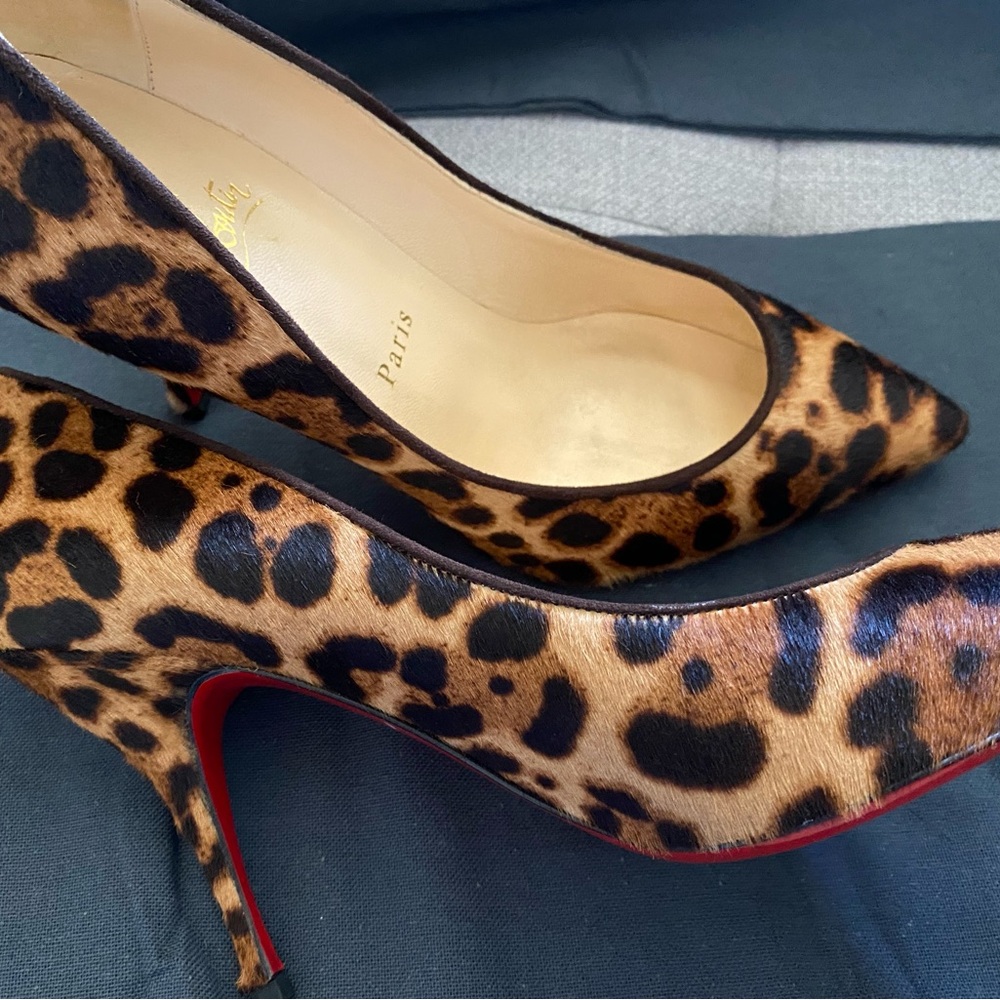 Christian Louboutin Piou Piou Leopard Calf Hair Heels - Picture 8 of 12